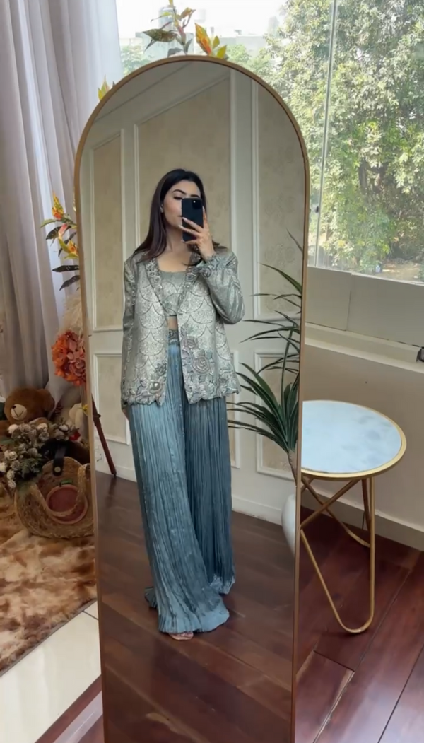 Hand Embroidered Banarasi Blazer