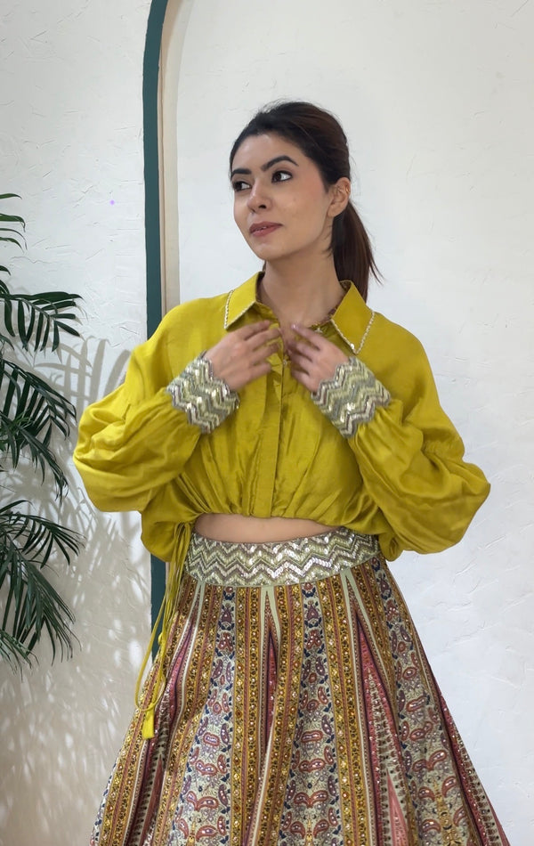 Embellished Lehenga with Shirt