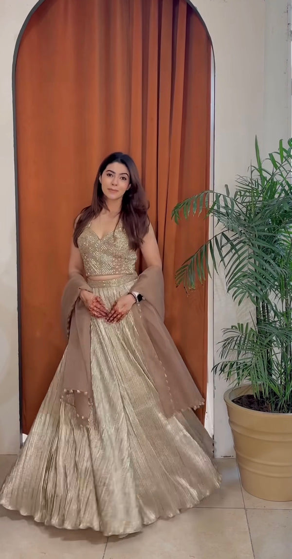 Golden Shimmer Lehenga