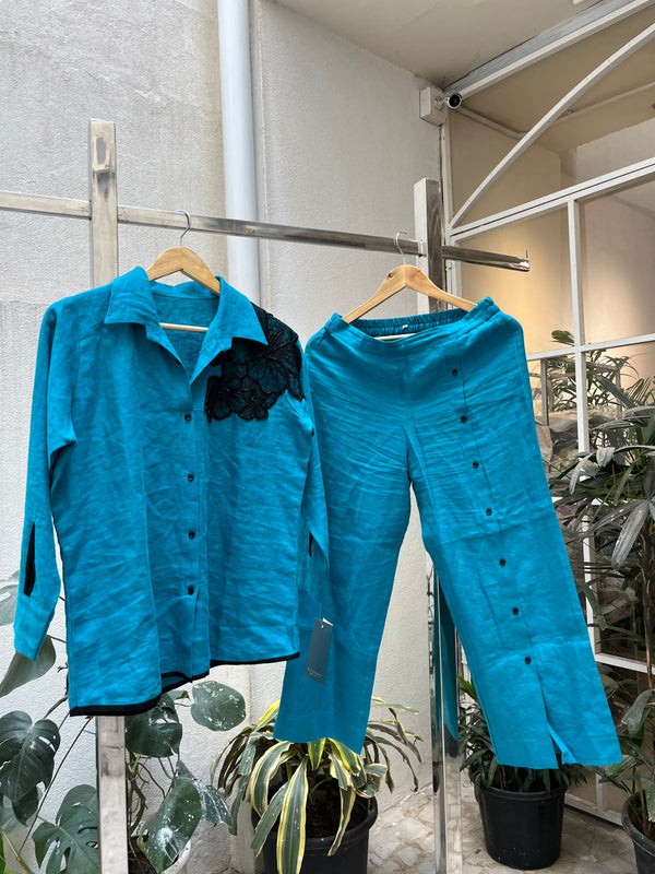 Linen Turquoise Coord Set