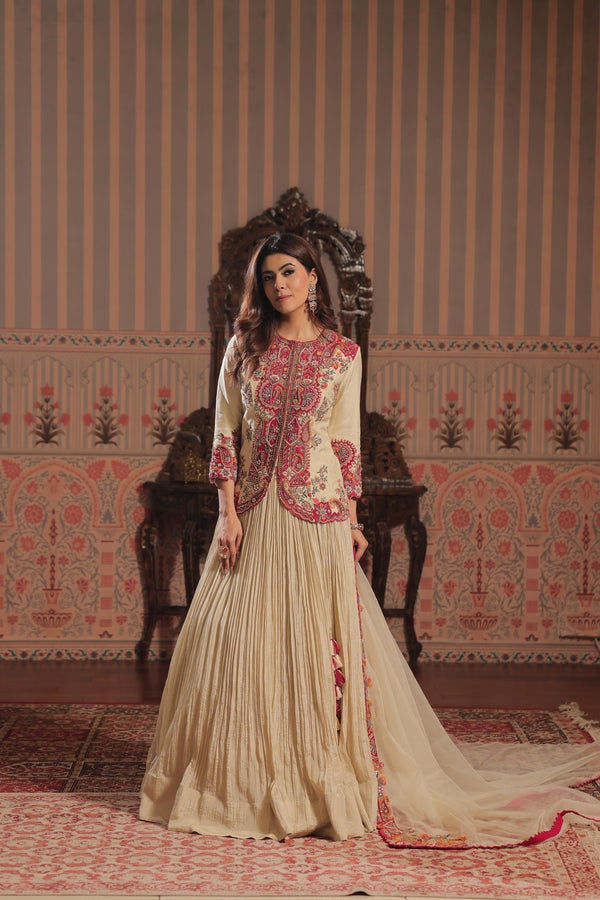Ivory Kurta with Lehnga
