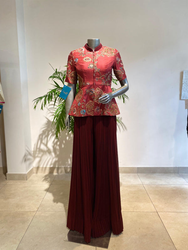 Printed Peplum With sharara