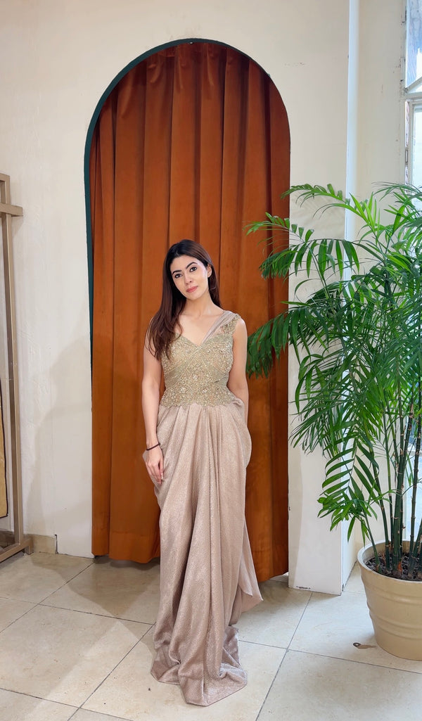 Champagne Drape Gown