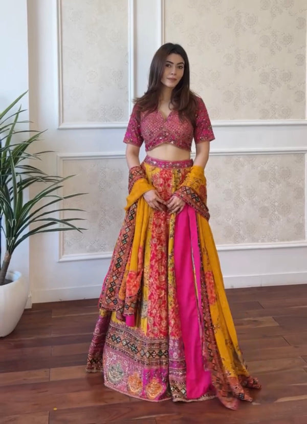 Multi print Lehenga