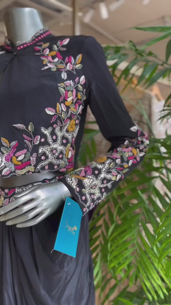 MULTI COLOUR PEARL WORK INDO WESTERN